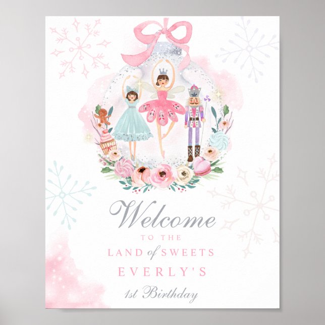 Poster Nutcracker Land Of Sweet Birthday Party Welcome (Frente)