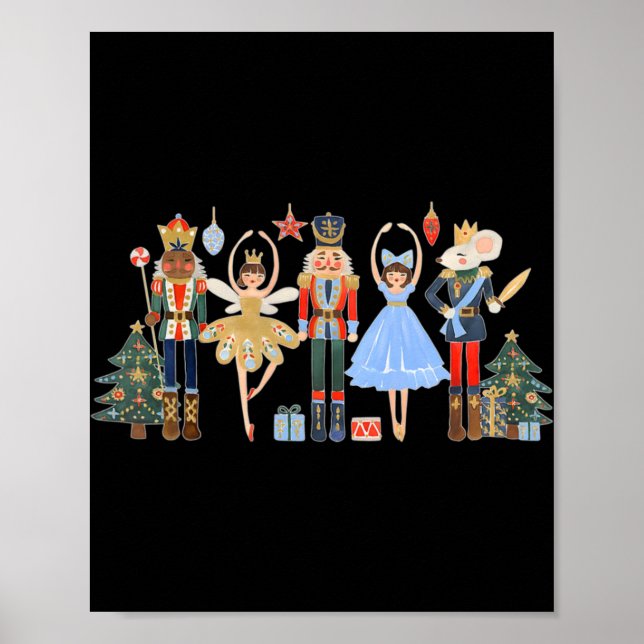 Poster Nutcracker Squad Ballet Dance Matching Family Chri (Frente)