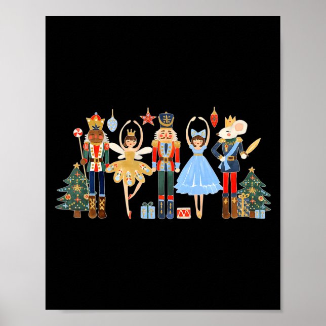 Poster Nutcracker Squad Ballet Dance Matching Family Chri (Frente)