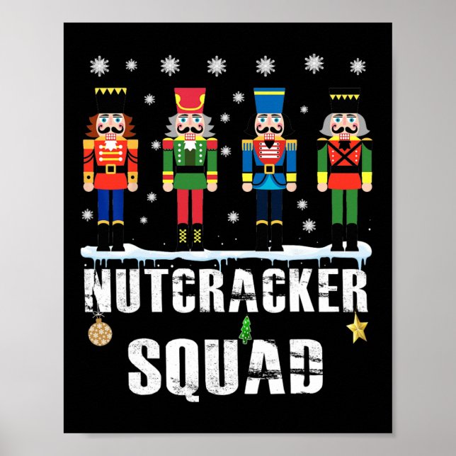 Poster Nutcracker Squad Byllet Dance Matching Family Chri (Frente)