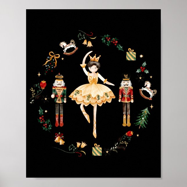 Poster Nutcracker Sugar Plum Fairy Winter Birthday Baby  (Frente)