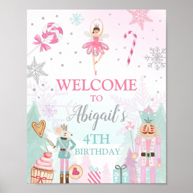 Poster Nutcracker Welcome Sign Land of Sweets Birthday (Frente)
