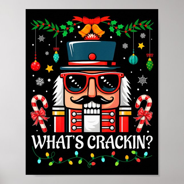 Poster Nutcracker What's Crackin Funny Christmas Men Wome (Frente)