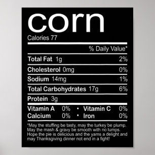 Poster Nutrição de milho Fala Comida Engraçada Ação de Gr