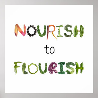 Poster Nutrir a Flourar Comidas saudáveis