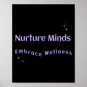Poster Nutrir Mentes Abraçar Positividade Bem-Estar Pesso