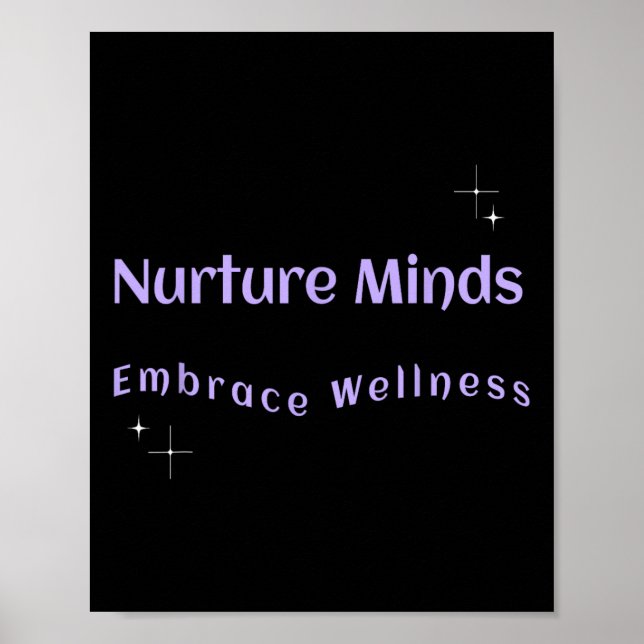 Poster Nutrir Mentes Abraçar Positividade Bem-Estar Pesso (Frente)