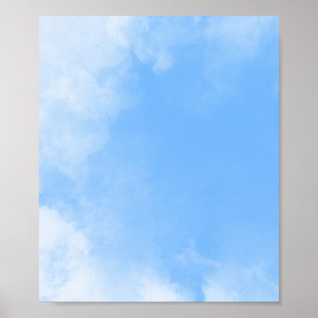 Poster Nuvem branca sobre fundo azul-céu (Frente)