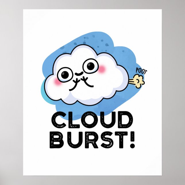 Poster Nuvem Burst Engraçado Nuvem Fart Pun (Frente)