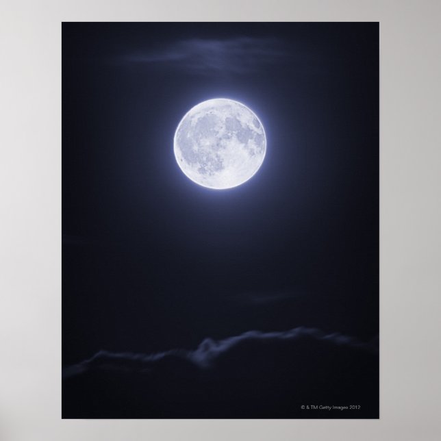Pôster Nuvem Cobrindo Lua Completa (Frente)