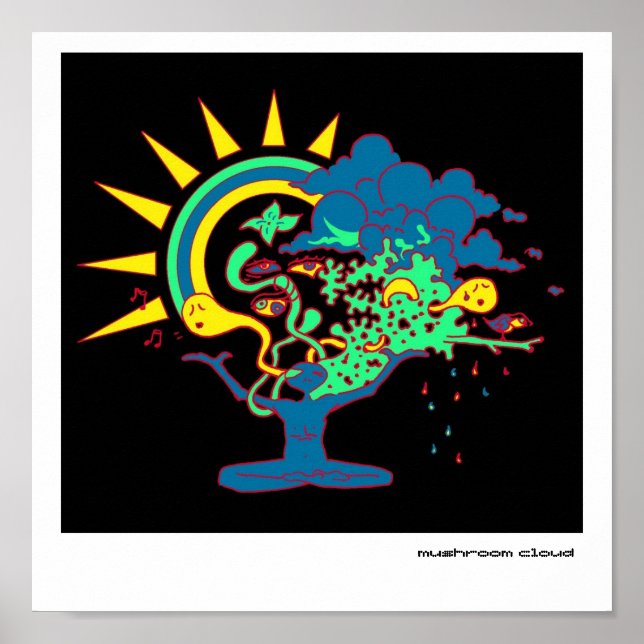 Pôster nuvem de cogumelos (Frente)