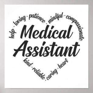 Poster Nuvem de Palavra Coração do Assistente Médico