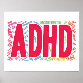 Poster Nuvem de palavras ADHD