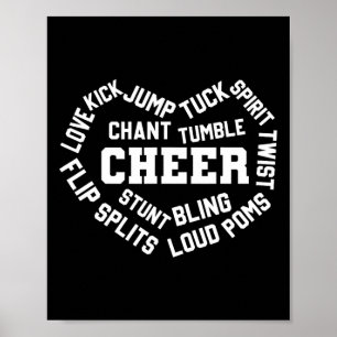 Poster Nuvem de Palavras Coração Cheerleading Tuck Amor S