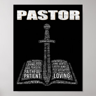 Poster Nuvem de palavras do ministro cristão Igreja Pasto