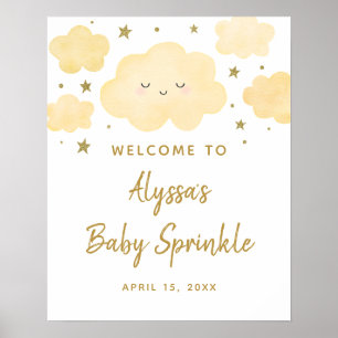 Poster Nuvem Dourada Sonhadora Estrelas Bebê Sprinkle Bem