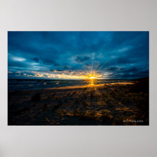 Poster Nuvem Quebra do Sol sobre Hammond Bay
