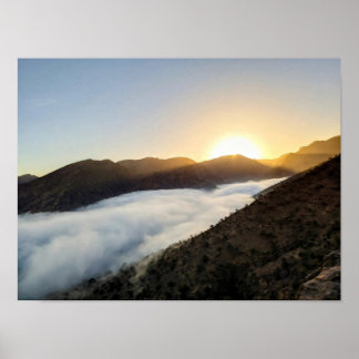 Poster Nuvem Rosa Dramática ao Pôr do Sol Sobre o Rio Sin