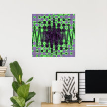 Nuvens Abstratas de Tie Dye Onduladas em Verde e R