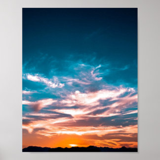 Poster Nuvens ao pôr do sol
