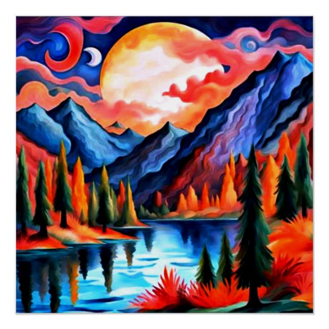 Pôster Nuvens atravessando a lua (Frente)