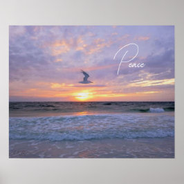 Poster Nuvens brilhantes sobre o pôr do sol