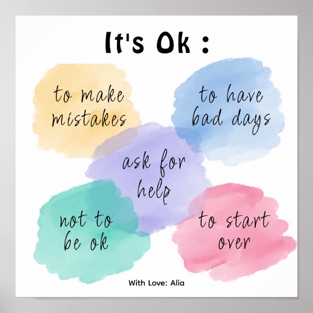 Poster Nuvens coloridas Escola de Motivação (Frente)