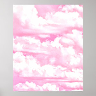 Poster Nuvens cor-de-rosa felizes sonhadoras