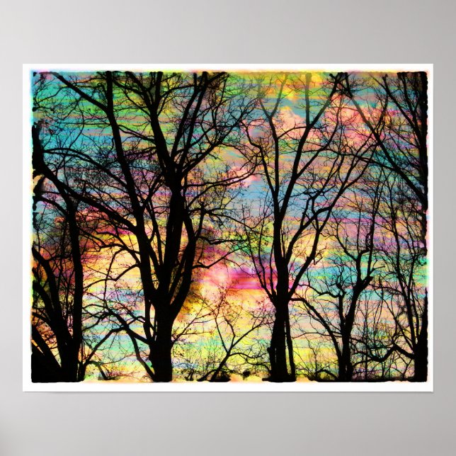 Pôster Nuvens de algodão doce, nascer do sol, decoração e (Frente)