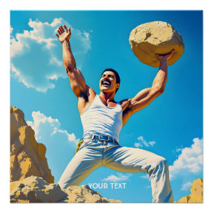 Pôster Nuvens de Montanhas Rochosas Fantasy Cute