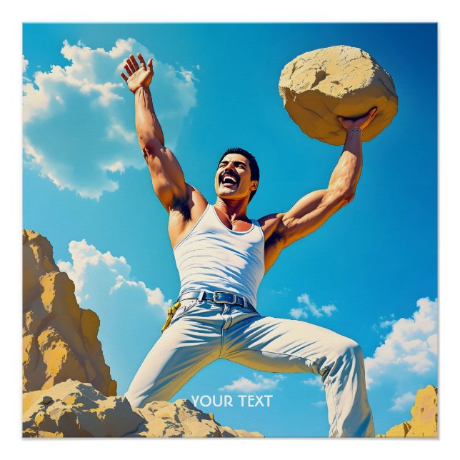 Pôster Nuvens de Montanhas Rochosas Fantasy Cute (Frente)