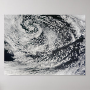 Pôster nuvens de onda Navio-onda-dadas forma