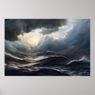 Poster Nuvens de Tempestade e Arte Oceânica Ai
