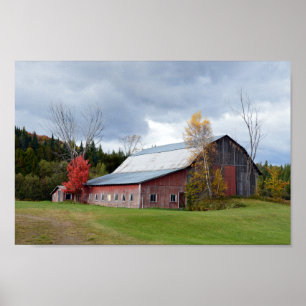 Poster Nuvens de tempestade sobre o celeiro de Vermont