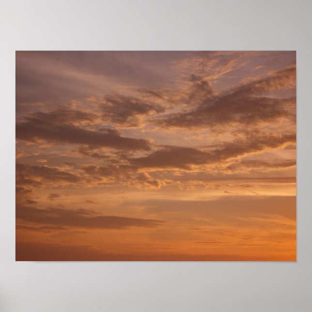 Pôster Nuvens do Pôr do Sol II Pastel Abstrato Natureza (Frente)