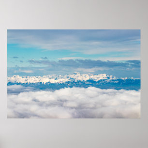 Poster Nuvens e montanha de neve Triglav