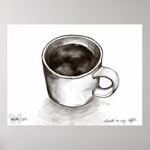 Pôster Nuvens (em meu café)