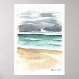 Poster Nuvens Moody sobre o mar
