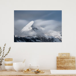 Poster Nuvens nebulosas sobre a montanha Grintovec, Eslov