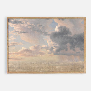 Poster Nuvens, óleo de vintagem