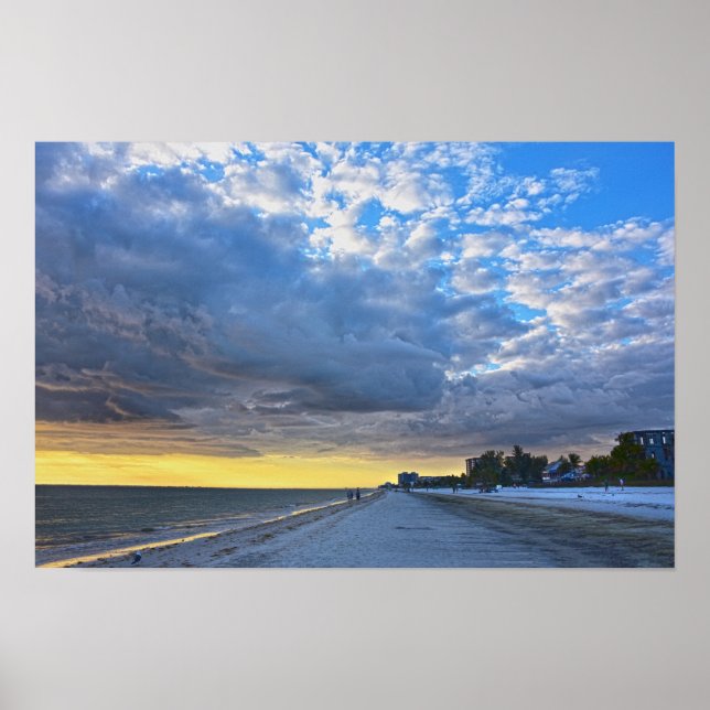 Poster Nuvens sobre Fort Myers Beach, Flórida (Frente)