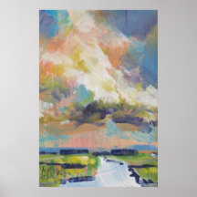 Nuvens Sobre Pintura de Pântano / Artista Larry Le