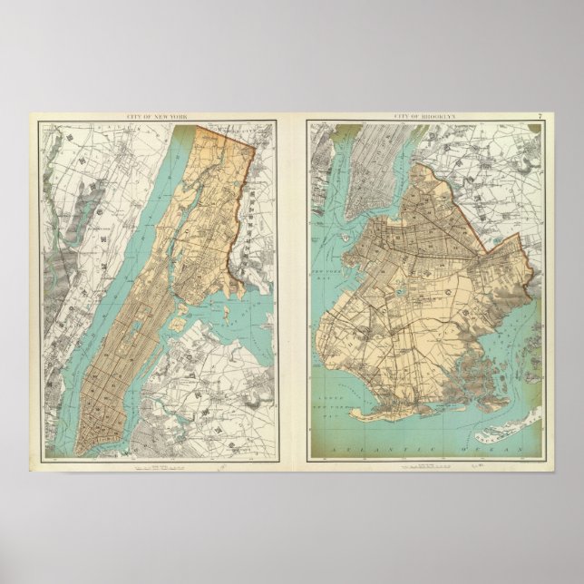 Pôster NY City, Brooklyn (Frente)