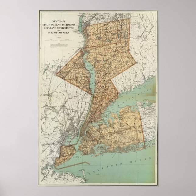 Poster NY, Kings, Queens, Richmond, Rockland (Frente)
