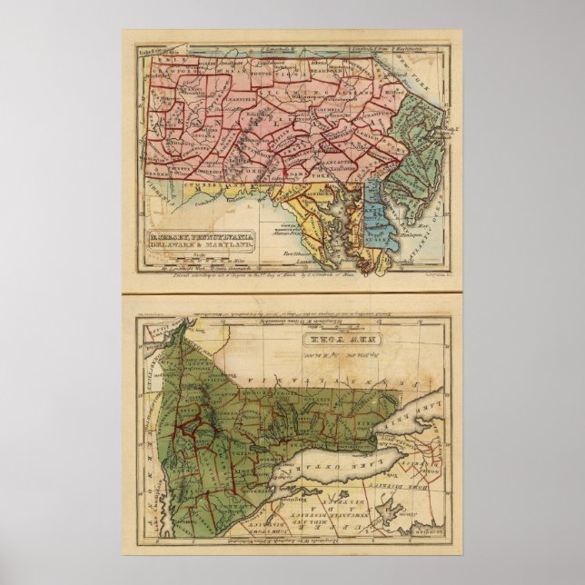 Pôster NY, NJ, Pa, Del, Md (Frente)