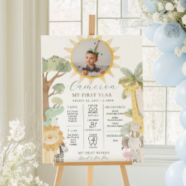 Poster Nyala Safari Animais Primeiro Milestone de Anivers