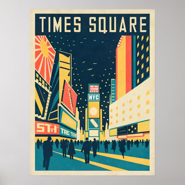 Poster NYC com o Stunning Times Square (Frente)
