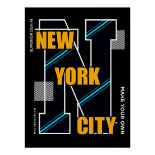 Pôster NYC Denim Edge: Estilo Negrito Encontra Legado Urb