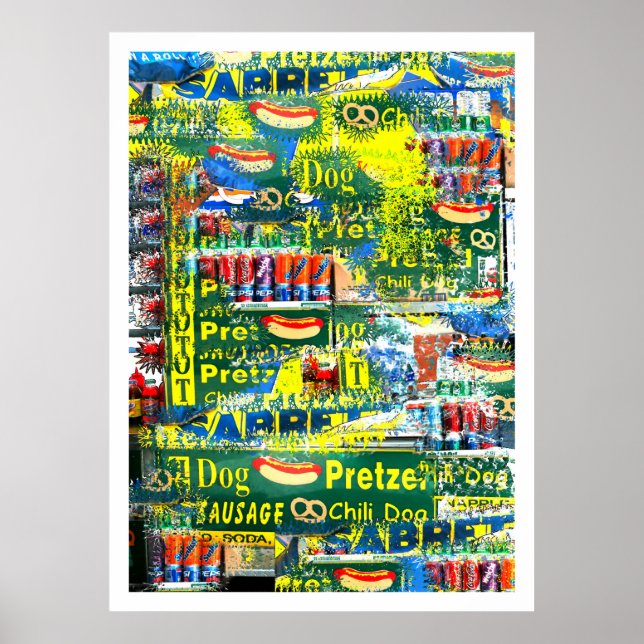 Pôster "NYC Hot Dogs" por Urban59 Studio (Frente)