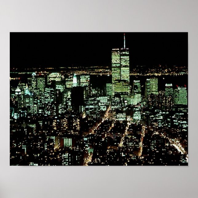 POSTER NYC~ In Memoriam ~ Twin Towers Night lights (Frente)